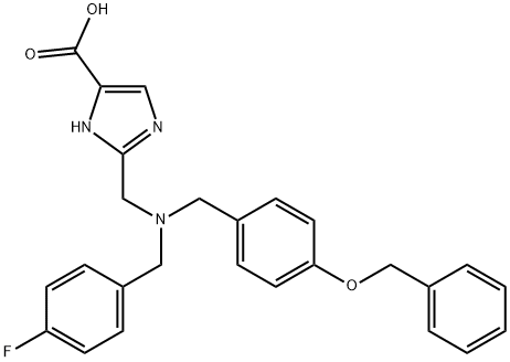 1H-Imidazole-5-carboxylic acid, 2-[[[(4-fluorophenyl)methyl][[4-(phenylmethoxy)phenyl]methyl]amino]methyl]- Structure