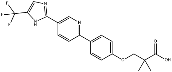 2,2-Dimethyl-3-(4-(5-(5-(trifluoromethyl)-1H-imidazol-2)pyridine-2)phenoxy)propanoic acid Structure