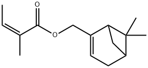 2-Butenoic acid, 2-methyl-, (6,6-dimethylbicyclo[3.1.1]hept-2-en-2-yl)methyl ester, (Z)- (9CI) 구조식 이미지