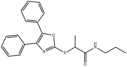 2-((4,5-Diphenyloxazol-2-yl)thio)-N-pr opylpropanamide Structure