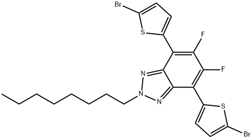 4,7-bis(5-bromothiophen-2-yl)-5,6-difluoro-2-C6-2H-benzo[d][1,2,3]triazole Structure