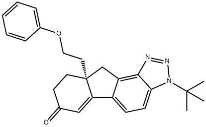 (S)-3-(tert-butyl)-9a-(2-phenoxyethyl)-8,9,9a,10-tetrahydrofluoreno[1,2-d][1,2,3]triazol-7(3H)-one Structure