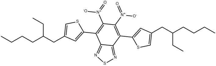 2,1,3-Benzothiadiazole, 4,7-bis[4-(2-ethylhexyl)-2-thienyl]-5,6-dinitro- Structure