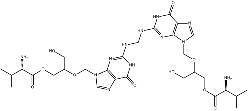 Valganciclovir Dimer Stereoisomer A, B, C 구조식 이미지