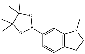 1H-Indole, 2,3-dihydro-1-methyl-6-(4,4,5,5-tetramethyl-1,3,2-dioxaborolan-2-yl)- Structure