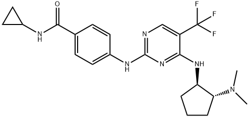 Benzamide, N-cyclopropyl-4-[[4-[[(1R,2R)-2-(dimethylamino)cyclopentyl]amino]-5-(trifluoromethyl)-2-pyrimidinyl]amino]- Structure