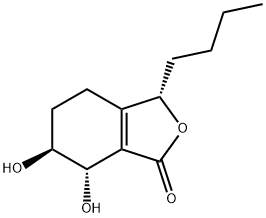 1(3H)-Isobenzofuranone, 3-butyl-4,5,6,7-tetrahydro-6,7-dihydroxy-, (3S,6S,7S)- 구조식 이미지