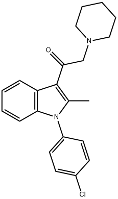 Ethanone, 1-[1-(4-chlorophenyl)-2-methyl-1H-indol-3-yl]-2-(1-piperidinyl)- Structure