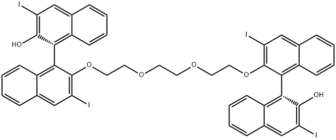 (1R,1''R)-2',2'''-[1,2-Ethanediylbis(oxy-2,1-ethanediyloxy)]bis[3,3'-diiodo[1,1'-binaphthalen]-2-ol] Structure