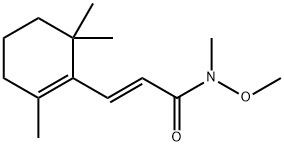 2-Propenamide, N-methoxy-N-methyl-3-(2,6,6-trimethyl-1-cyclohexen-1-yl)-, (2E)- 구조식 이미지