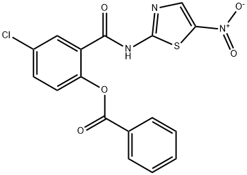 Benzamide, 2-(benzoyloxy)-5-chloro-N-(5-nitro-2-thiazolyl)- 구조식 이미지