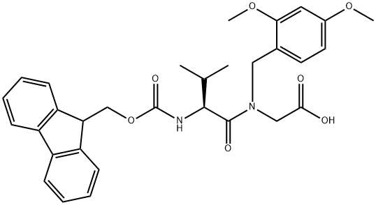 FMoc-Val-(DMb)Gly-OH Structure