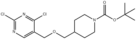 4-(2,4-Dichloro-pyrimidin-5-ylmethoxymethyl)-piperidine-1-carboxylic acid tert-butyl ester Structure
