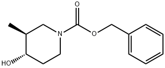 1-Piperidinecarboxylic acid, 4-hydroxy-3-methyl-, phenylmethyl ester, (3S,4S)- Structure