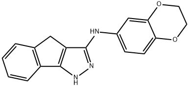 N-(2,3-Dihydro-1,4-benzodioxin-6-yl)-1,4-dihydroindeno[1,2-c]pyrazol-3-amine 구조식 이미지