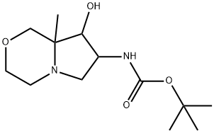 Racemic-Tert-Butyl ((7R,8S)-8-Hydroxy-8A-Methylhexahydro-1H-Pyrrolo[2,1-C][1,4]Oxazin-7-Yl)Carbamate 구조식 이미지