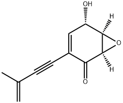 7-Oxabicyclo[4.1.0]hept-3-en-2-one, 5-hydroxy-3-(3-methyl-3-buten-1-yn-1-yl)-, (1R,5S,6R)- Structure