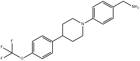 Benzenemethanamine, 4-[4-[4-(trifluoromethoxy)phenyl]-1-piperidinyl]- Structure