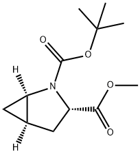 2-Azabicyclo[3.1.0]hexane-2,3-dicarboxylic acid, 2-(1,1-dimethylethyl) 3-methyl ester, (1R,3S,5R)- Structure