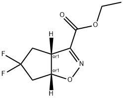 4H-Cyclopent[d]isoxazole-3-carboxylic acid, 5,5-difluoro-3a,5,6,6a-tetrahydro-, ethyl ester, (3aR,6aR)-rel- Structure