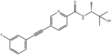 2-Pyridinecarboxamide, 5-[2-(3-fluorophenyl)ethynyl]-N-[(1R)-2-hydroxy-1,2-dimethylpropyl]- Structure