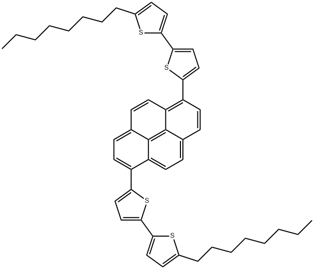 1,6-Bis(5'-octyl-2,2'- bithiophen-5-yl)pyrene 구조식 이미지