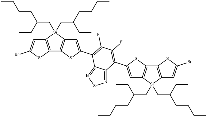 4,7-Bis(6-bromo-4,4-bis(2-ethylhexyl)-4H-silolo[3,2-b:4,5-b']dithiophen-2-yl)-5,6-difluorobenzo[c][1,2,5]thiadiazole Structure