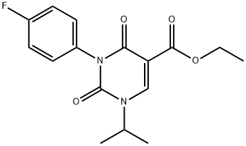 5-Pyrimidinecarboxylic acid, 3-(4-fluorophenyl)-1,2,3,4-tetrahydro-1-(1-methylethyl)-2,4-dioxo-, ethyl ester Structure