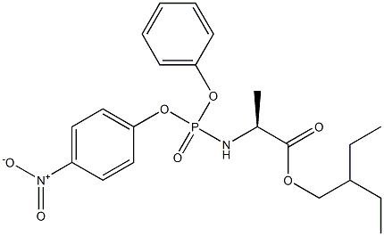 (2S)-2-ethylbutyl 2-(((4-nitrophenoxy)(phenoxy)phosphoryl)amino)propanoate 구조식 이미지