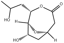 3,9-Dioxabicyclo[4.2.1]nonan-4-one, 8-hydroxy-2-(2-hydroxypropyl)-, (1S,2S,6R,8S)- Structure