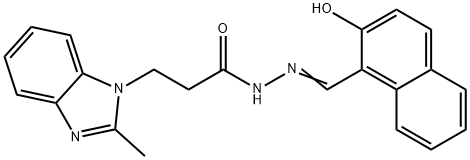 N′-[(E)-(2-Hydroxynaphthalen-1-yl)methylidene]-3-(2-methyl-1H-benzimidazol-1-yl)propanehydrazide) 구조식 이미지