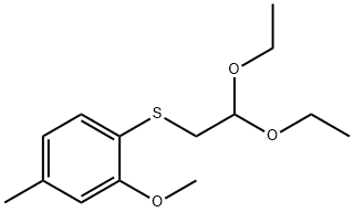 (2,2-diethoxyethyl)(2-methoxy-4-methylphenyl)sulfane 구조식 이미지