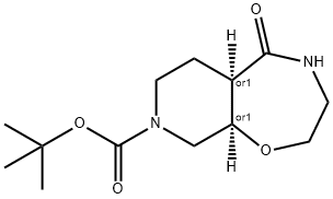 Racemic-(5aR,9aR)-tert-butyl 5-oxooctahydropyrido[4,3-f][1,4]oxazepine-8(2H)-carboxylate Structure