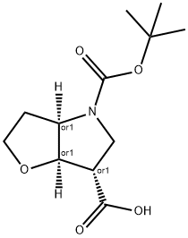 Racemic-(3aR,6S,6aR)-4-(tert-butoxycarbonyl)hexahydro-2H-furo[3,2-b]pyrrole-6-carboxylic acid Structure