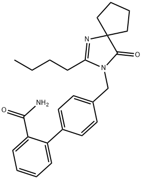[1,1'-Biphenyl]-2-carboxamide, 4'-[(2-butyl-4-oxo-1,3-diazaspiro[4.4]non-1-en-3-yl)methyl]- Structure