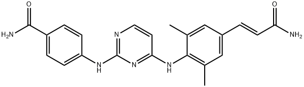 4-{4-[4-(2-Cyano-vinyl)-2,6-dimethyl-phenylamino]-1-oxy-pyrimidin-2-ylamino}-benzamide Structure