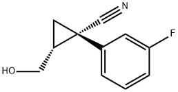 Cyclopropanecarbonitrile, 1-(3-fluorophenyl)-2-(hydroxymethyl)-, (1S,2R)- 구조식 이미지