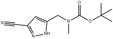 N-[(3-cyano-1H-pyrazol-5-yl)methyl]-N-methyl-, 1,1-dimethylethyl ester 구조식 이미지