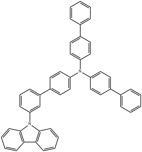 [1,1'-Biphenyl]-4-amine, N,N-bis([1,1'-biphenyl]-4-yl)-3'-(9H-carbazol-9-yl)- Structure
