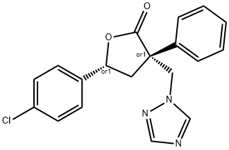 2(3H)-Furanone, 5-(4-chlorophenyl)dihydro-3-phenyl-3-(1H-1,2,4-triazol-1-ylmethyl)-, (3R,5R)-rel- Structure