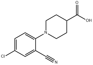 4-Piperidinecarboxylic acid, 1-(4-chloro-2-cyanophenyl)- Structure