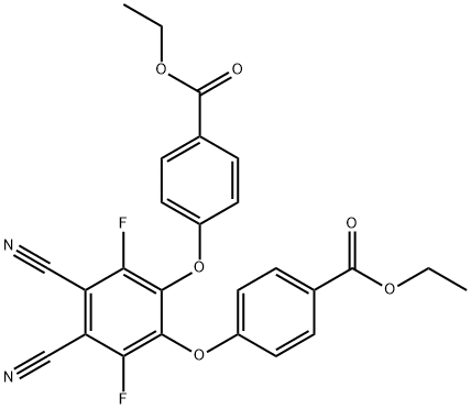 Benzoic acid, 4,4'-[(4,5-dicyano-3,6-difluoro-1,2-phenylene)bis(oxy)]bis-, diethyl ester (9CI) Structure