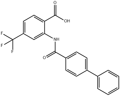 Benzoic acid, 2-[([1,1'-biphenyl]-4-ylcarbonyl)amino]-4-(trifluoromethyl)- Structure