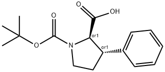 Racemic Boc-cis-3-phenyl-pyrrolidine-2-carboxylic acid Structure