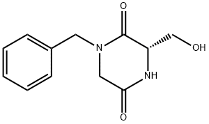 2,5-Piperazinedione, 3-(hydroxymethyl)-1-(phenylmethyl)-, (3S)- 구조식 이미지