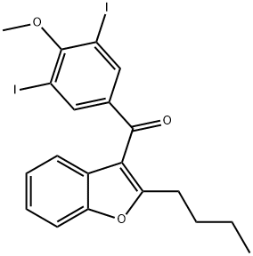 Methanone, (2-butyl-3-benzofuranyl)(3,5-diiodo-4-methoxyphenyl)- Structure