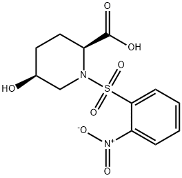 2-?Piperidinecarboxylic acid, 5-?hydroxy-?1-?[(2-?nitrophenyl)?sulfonyl]?-?, (2S,?5S)?- 구조식 이미지