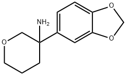 2H-Pyran-3-amine, 3-(1,3-benzodioxol-5-yl)tetrahydro- Structure