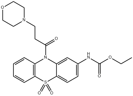 Carbamic acid, (10-(3-(4-morpholinyl)-1-oxopropyl)-5,5-dioxdo-10H-phen othiazin-2-yl)-, ethyl ester Structure