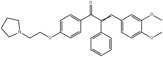 β-(3,4-Dimethoxyphenyl)-α-phenyl-4'-[2-(1-pyrrolidinyl)ethoxy]acrylophenone Structure